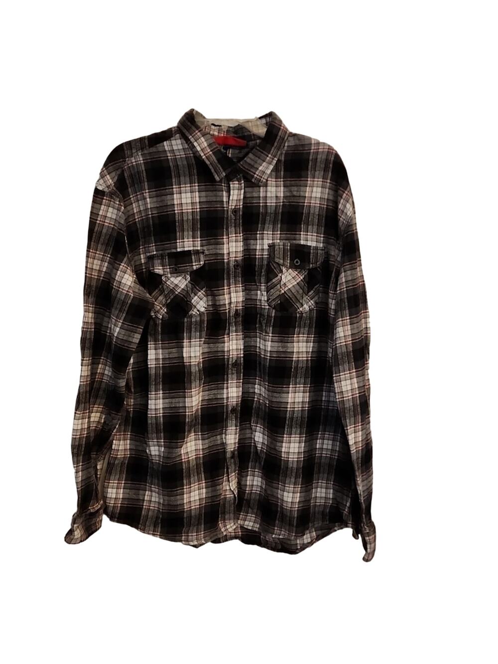 Denim House Men's Plaid Buttondown Shirt, XXL